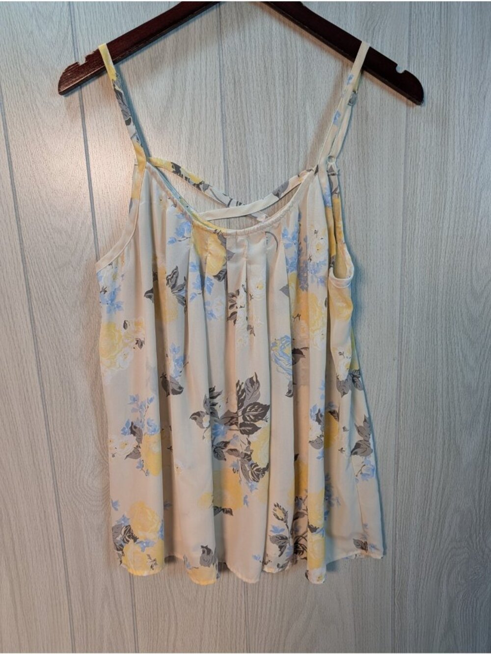 Torrid Womens Gray Yellow Floral Sleeveless Casual Camisole Top Size 1 1X